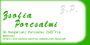 zsofia porcsalmi business card